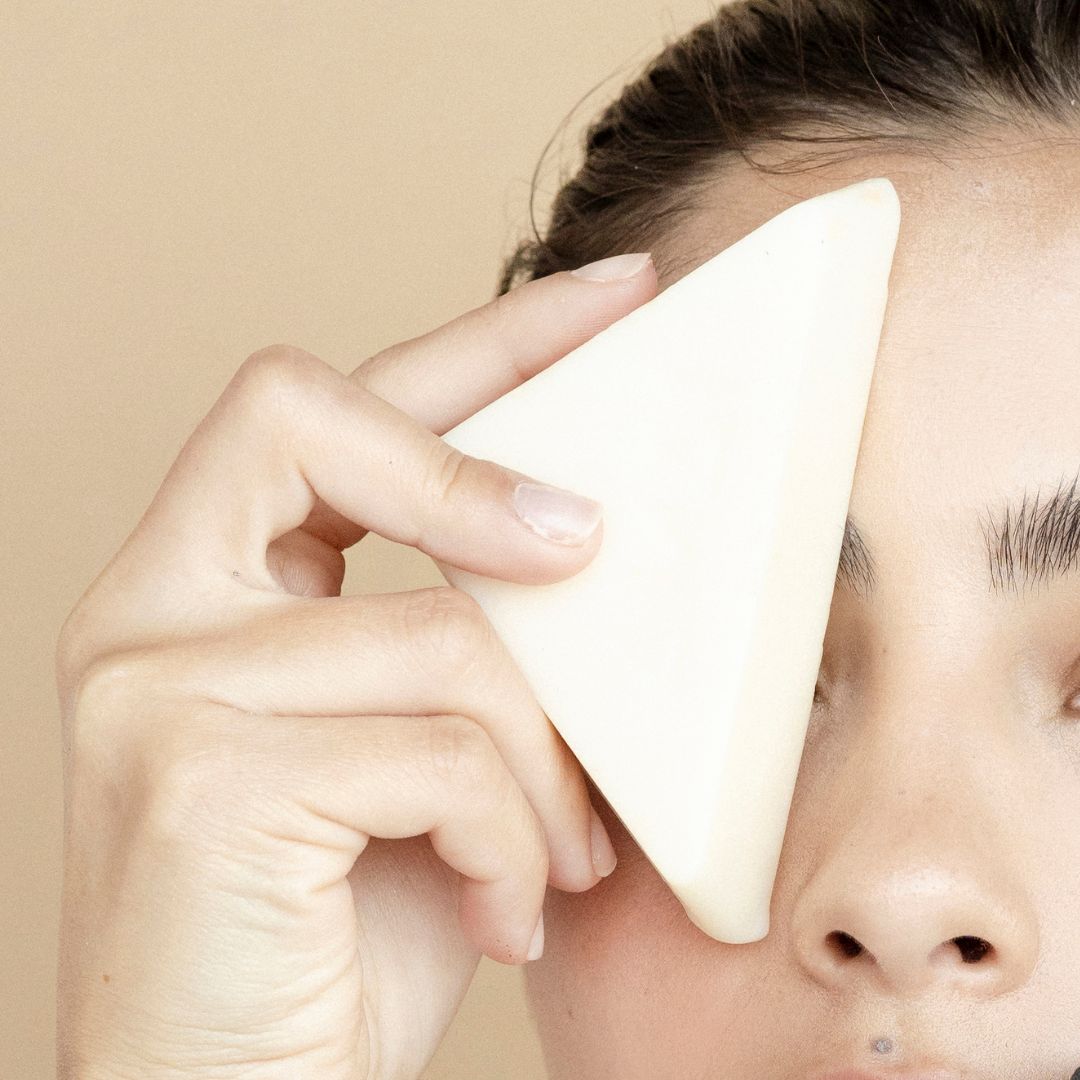 Woman with Facial cleansing moisturizing bar soap